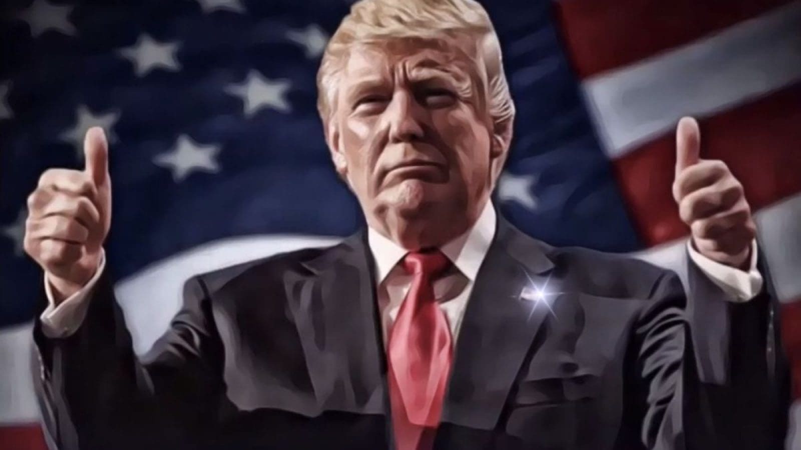 Trump Two Thumbs Flag connected to Here's Truth President Trump's Approval Rating