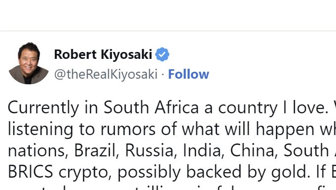 Robert Kiyosaki Predicts Hyperinflation, Depression During Visit to BRICS Nation South Africa