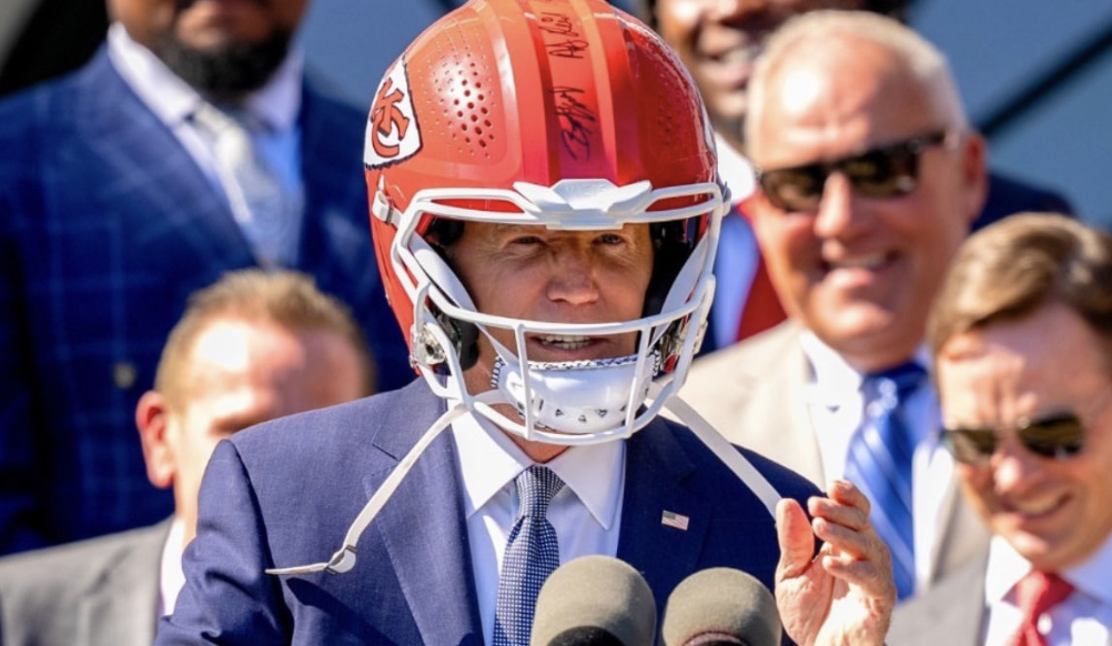 Laughable: Joe Biden Wears Kansas City Chiefs’ Football Helmet