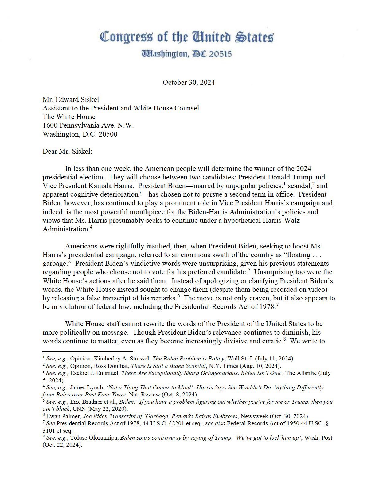 BREAKING: White House Accused of Violating Federal Law, Falsifying Presidential Transcripts (Lawyers In Play)