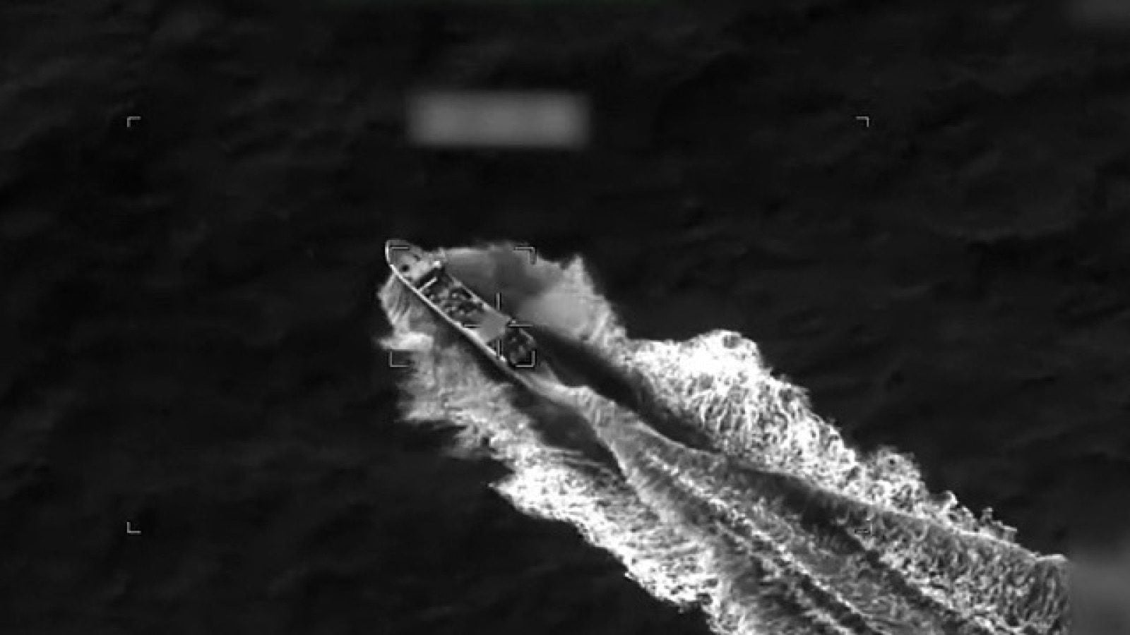 U.S. Southern Command surveillance footage shows a suspected narco-trafficking vessel in the Eastern Pacific before an April 26, 2026 strike.