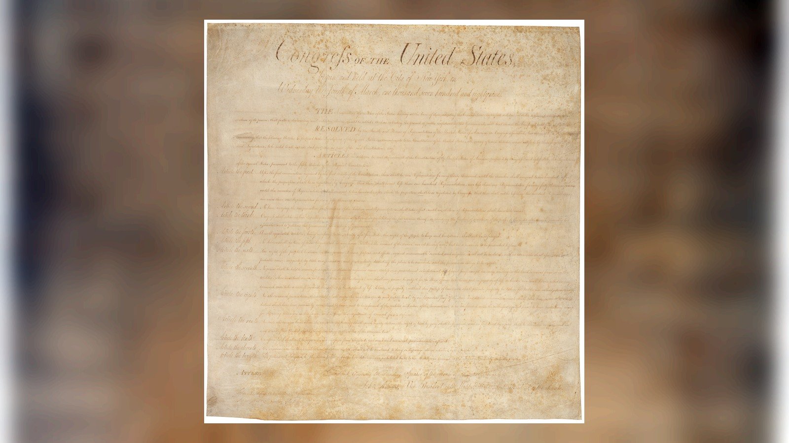 The United States Bill of Rights