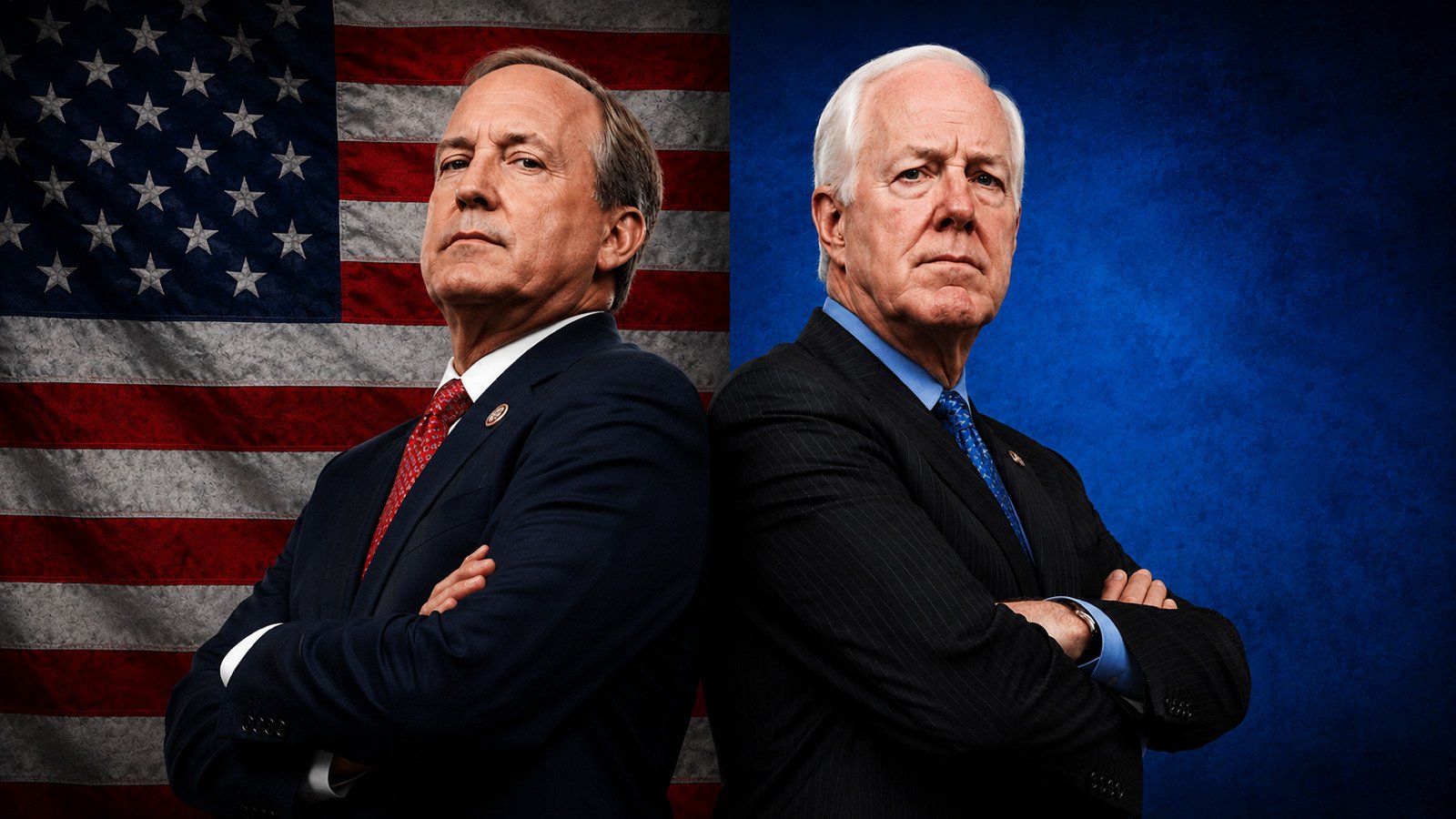 Ken Paxton and John Cornyn Texas Senate race featured image