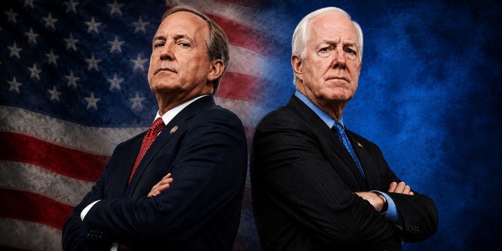 Ken Paxton and John Cornyn Texas Senate race featured image