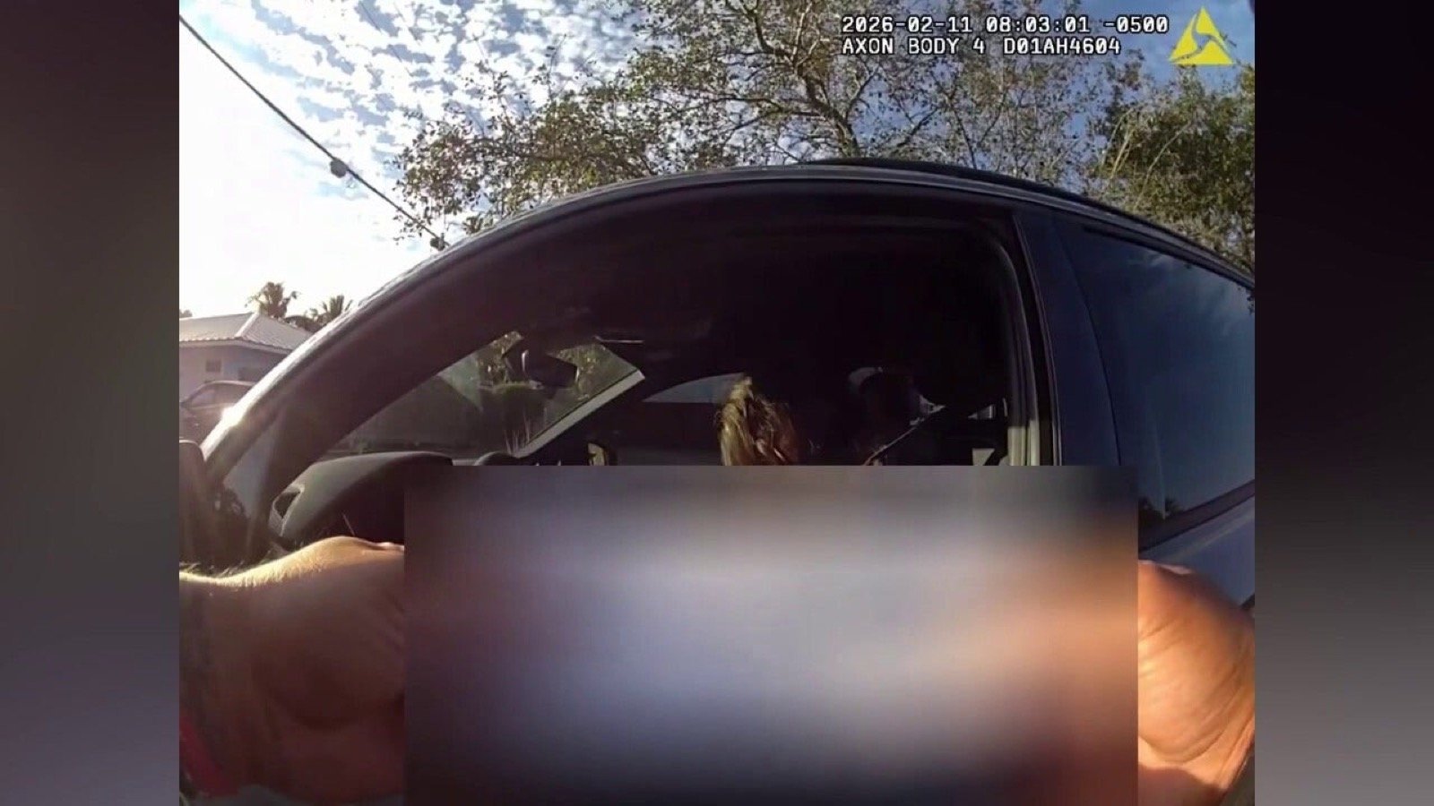 Bodycam view from a Palm Beach County traffic stop involving Kathleen Thomas