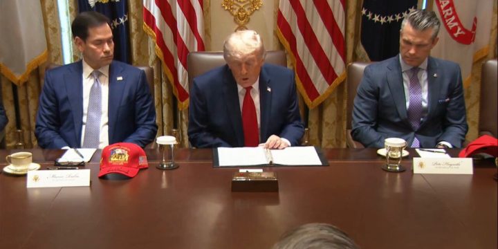 President Trump speaks during a Cabinet meeting about Vice President JD Vance and the White House anti-fraud task force