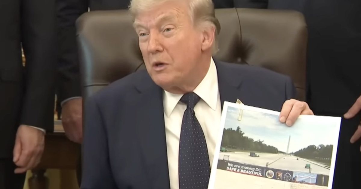 President Trump Shows Off Stunning Reflecting Pool Sample Test, Says ...