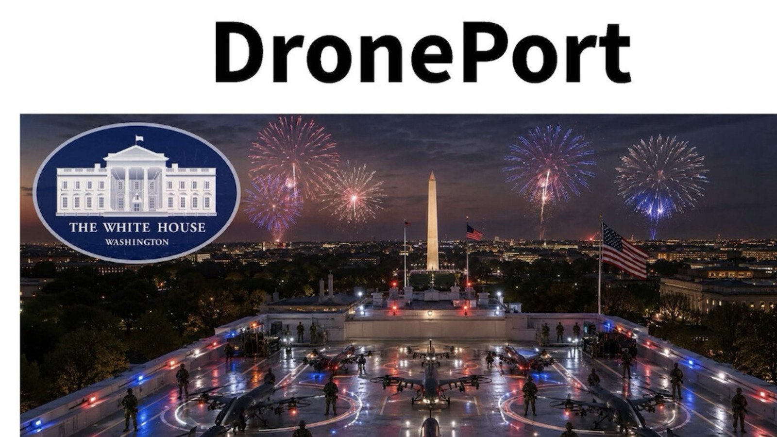 President Trump DronePort visual for the White House roof