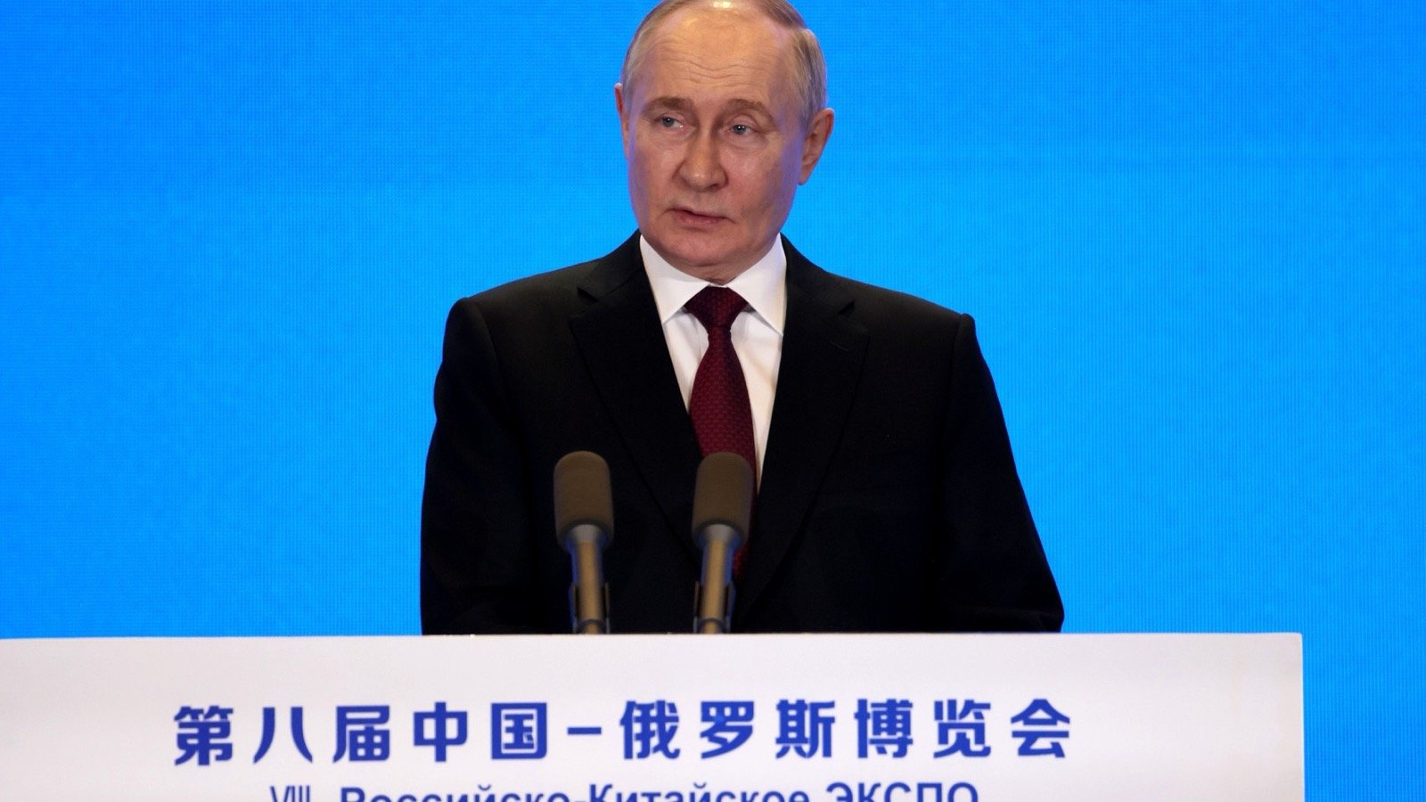 Vladimir Putin speaking at a public forum
