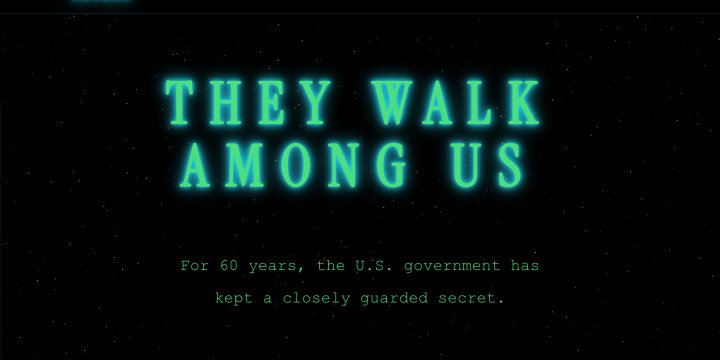 Official White House Aliens.gov “They Walk Among Us” hero