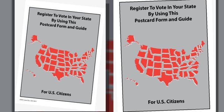 Federal voter registration form