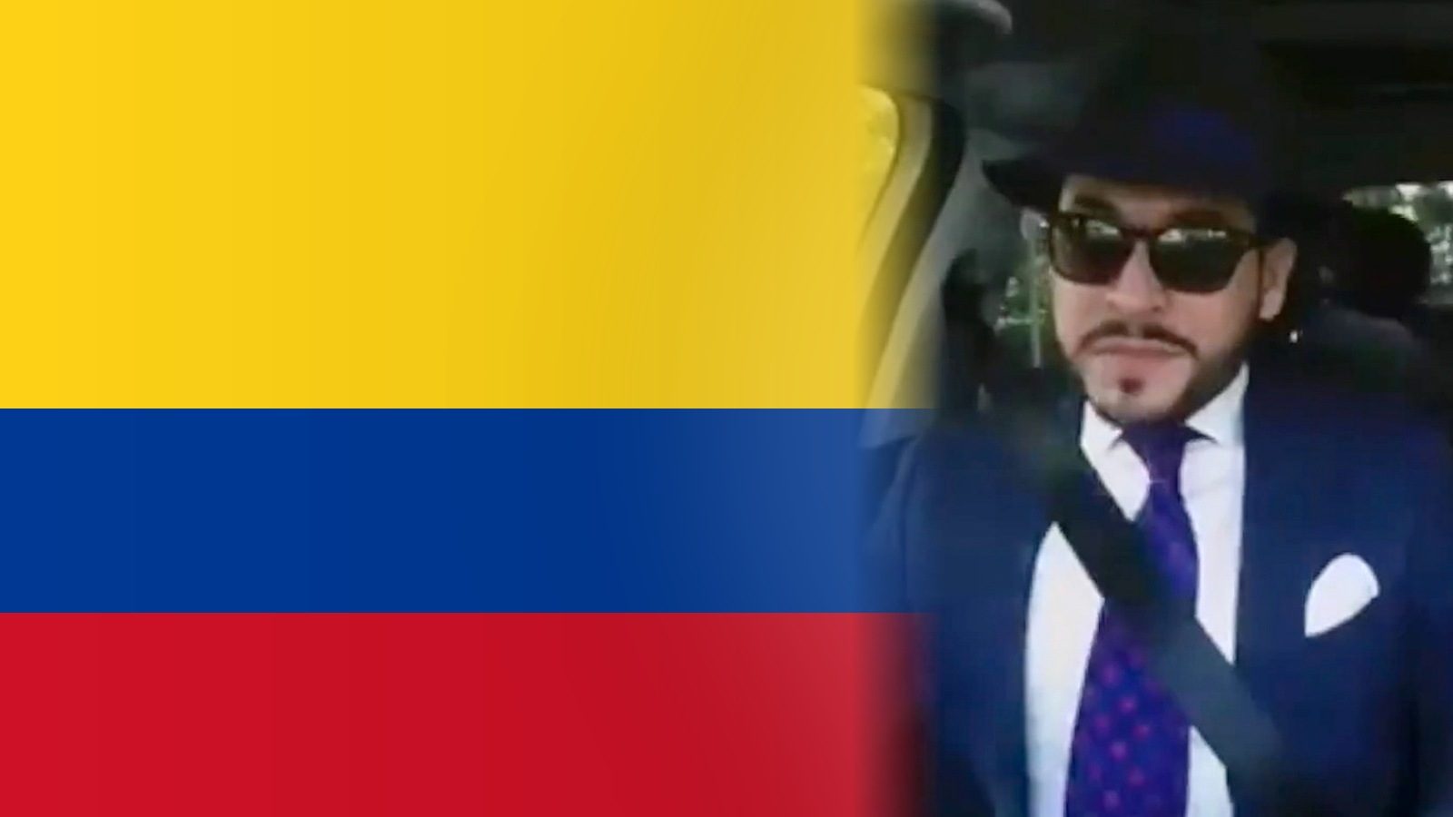 Abelardo de la Espriella with Colombian flag background