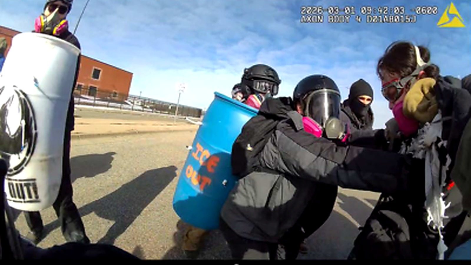 U.S. government official image showing a Direct Action Minnesota soft blockade