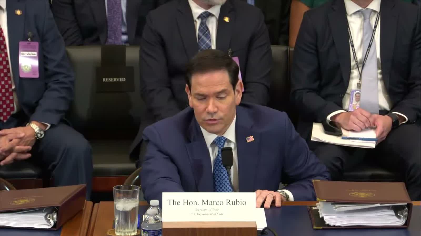 Secretary of State Marco Rubio testifies at a House Foreign Affairs Committee hearing on June 3, 2026