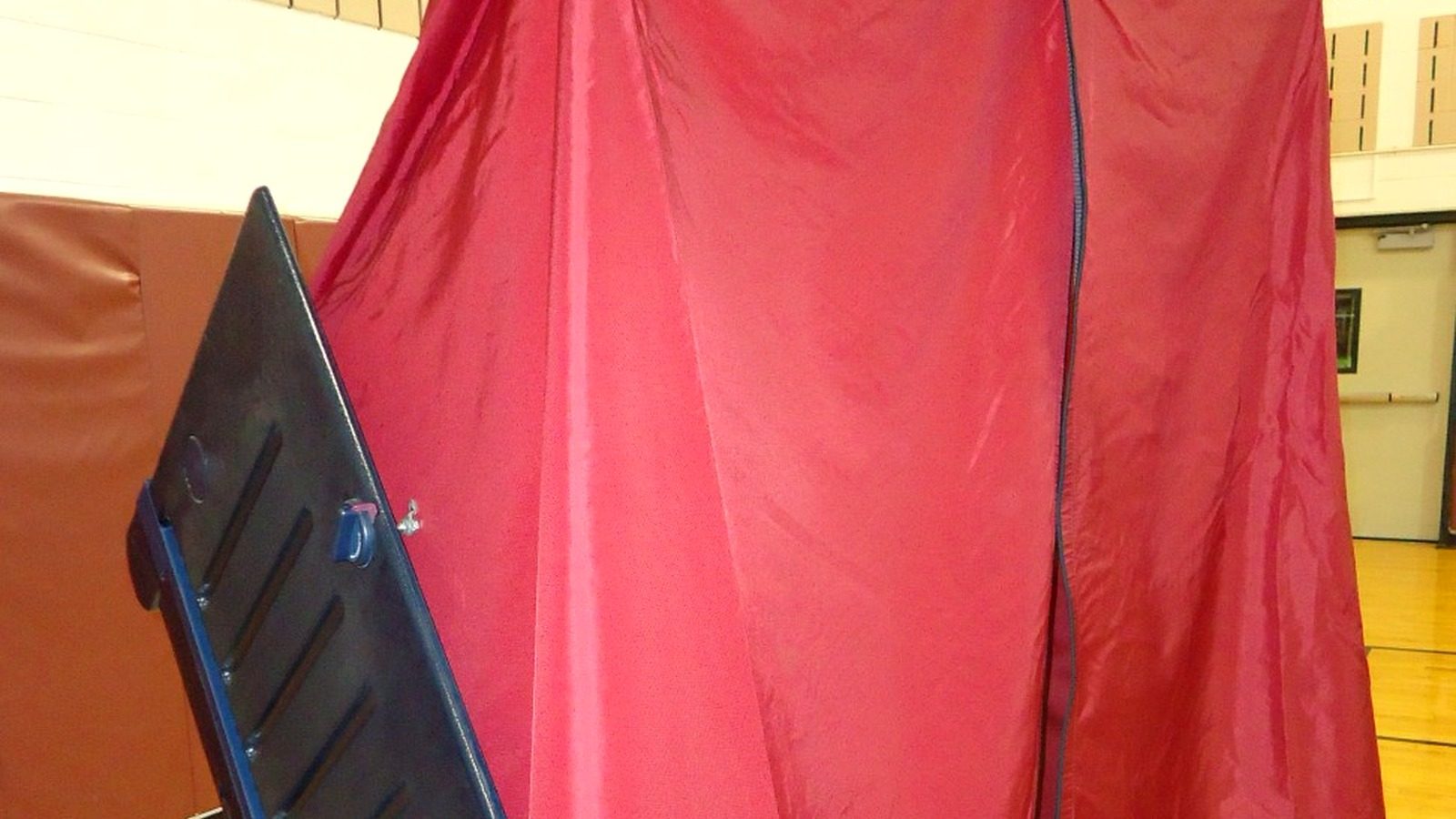Voting booth in Summit, New Jersey