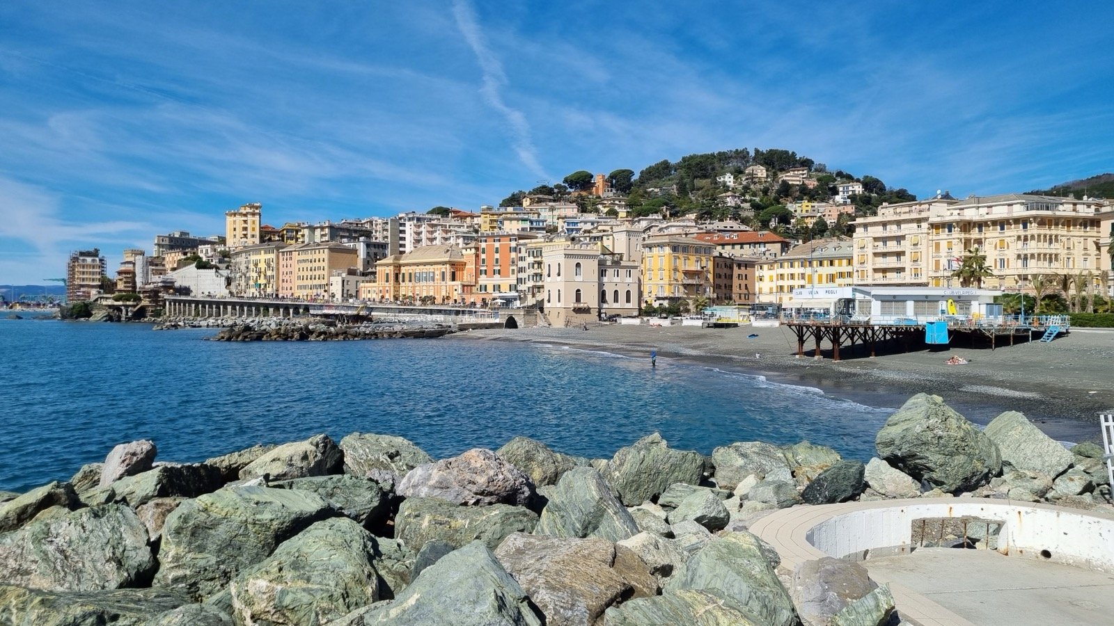 Pegli waterfront in Genoa, Italy.