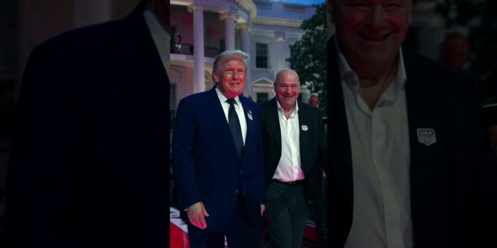 President Trump and Dana White at UFC Freedom 250 on the White House grounds