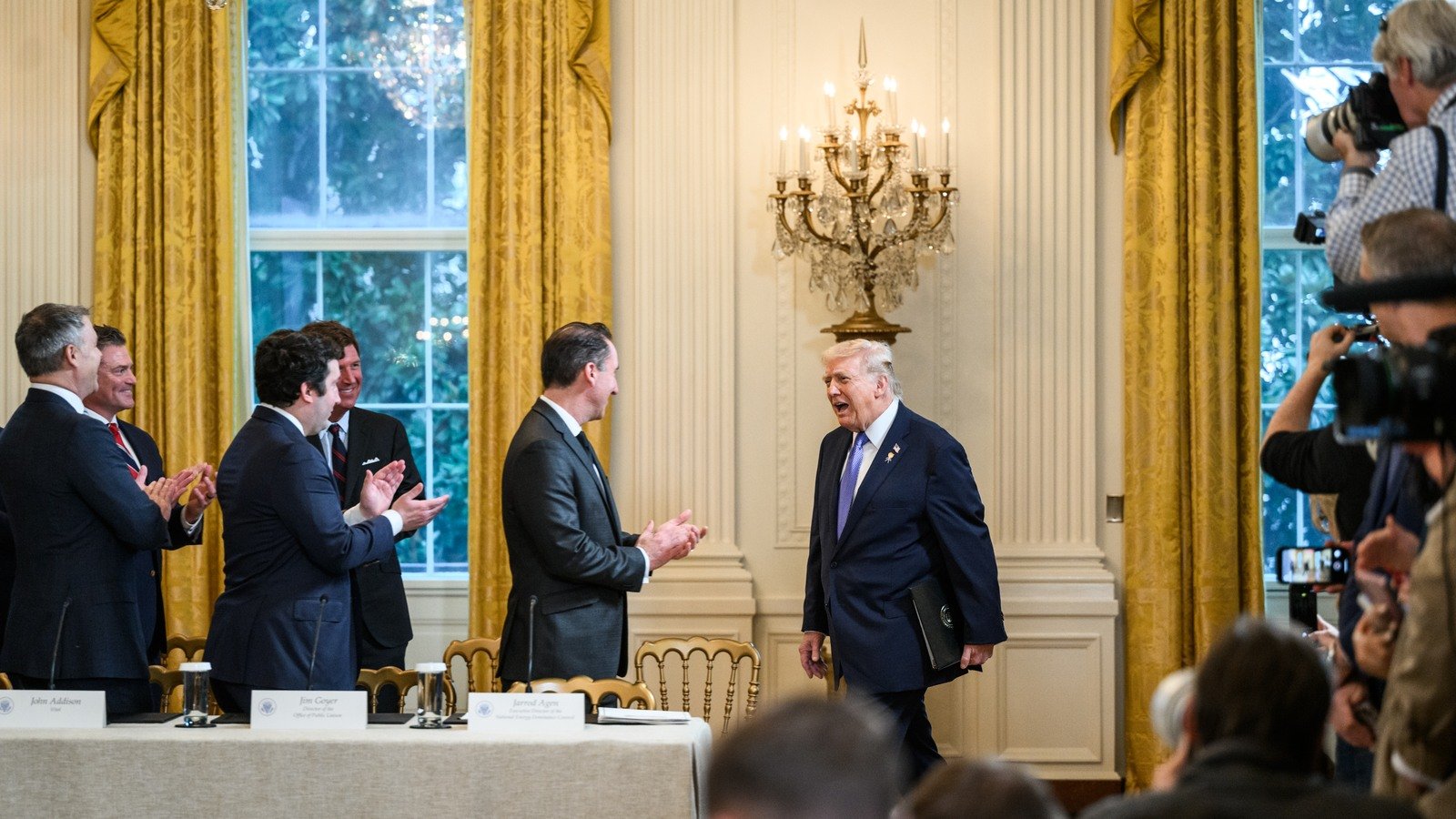 President Trump at a White House energy roundtable in January 2026