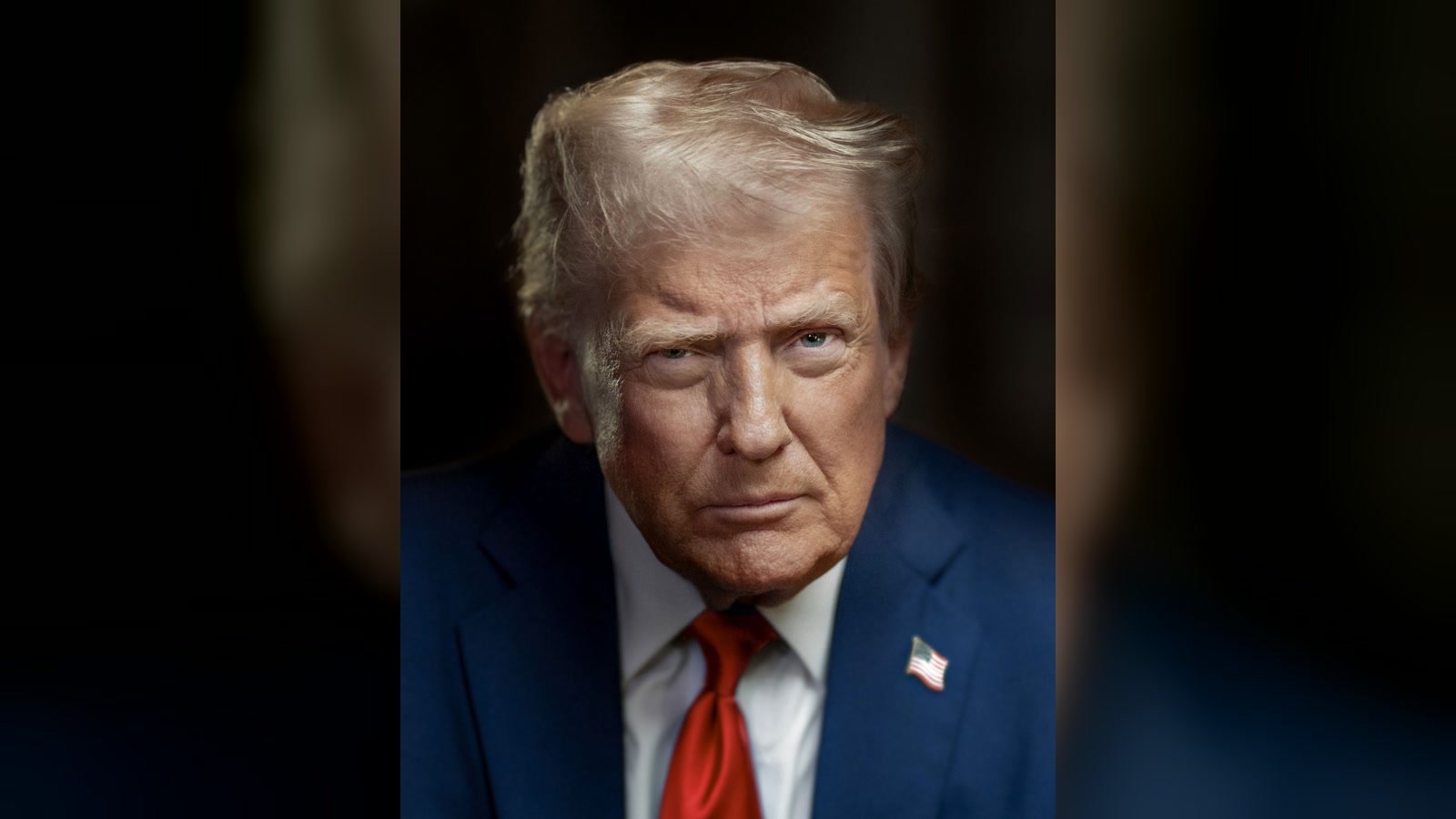 Official portrait of President Trump used for a WLTR report on U.S.-Iran talks.