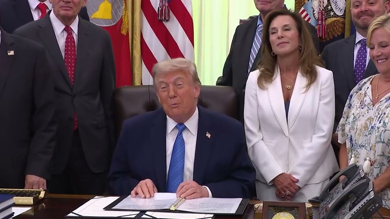 President Trump at the White House signing the Secure America Act