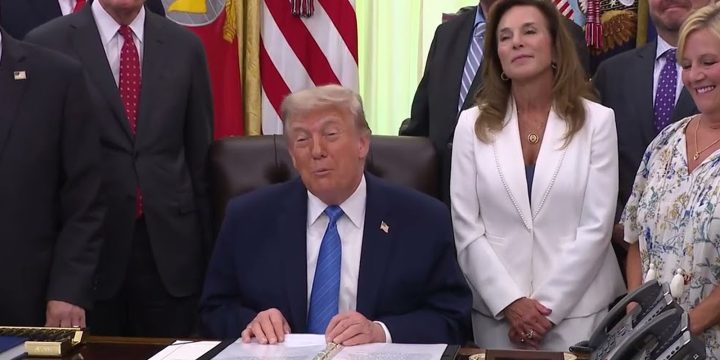 President Trump at the White House signing the Secure America Act