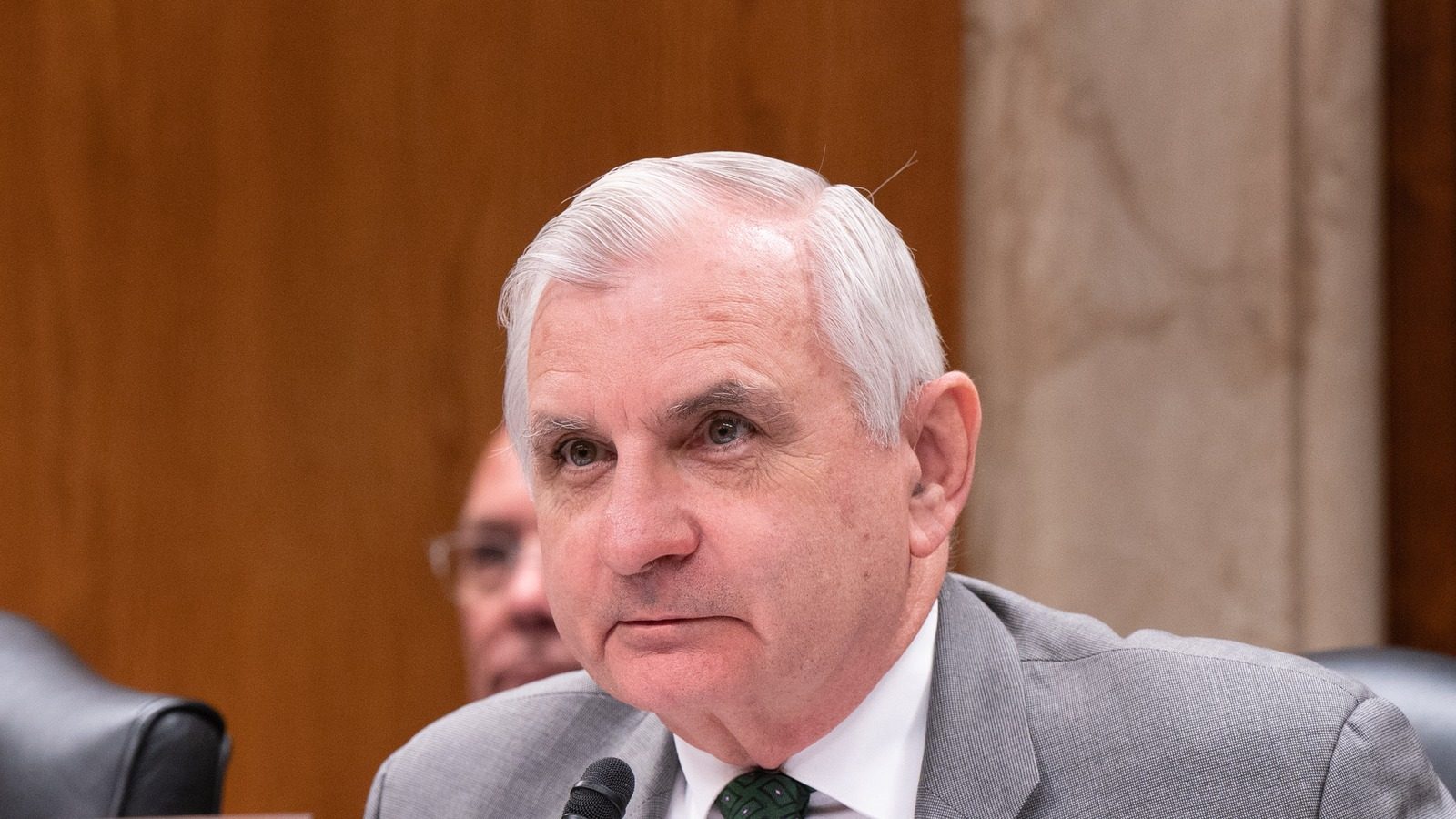 Public domain official Senate photo of Senator Jack Reed at a committee hearing