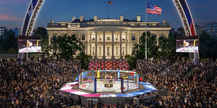 Official source image of UFC Freedom 250 arena outside the White House