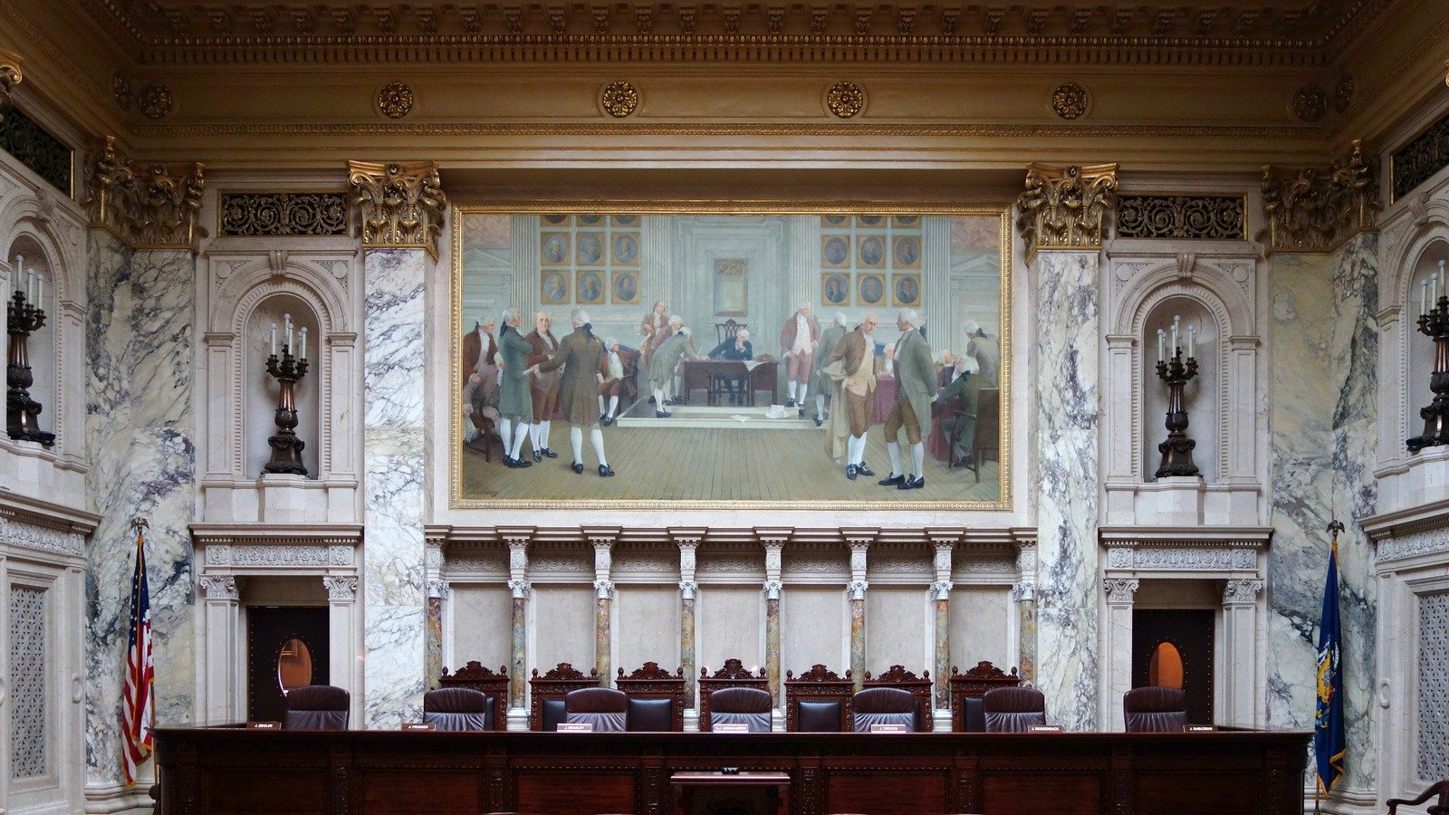 Wisconsin Supreme Court courtroom inside the Wisconsin State Capitol