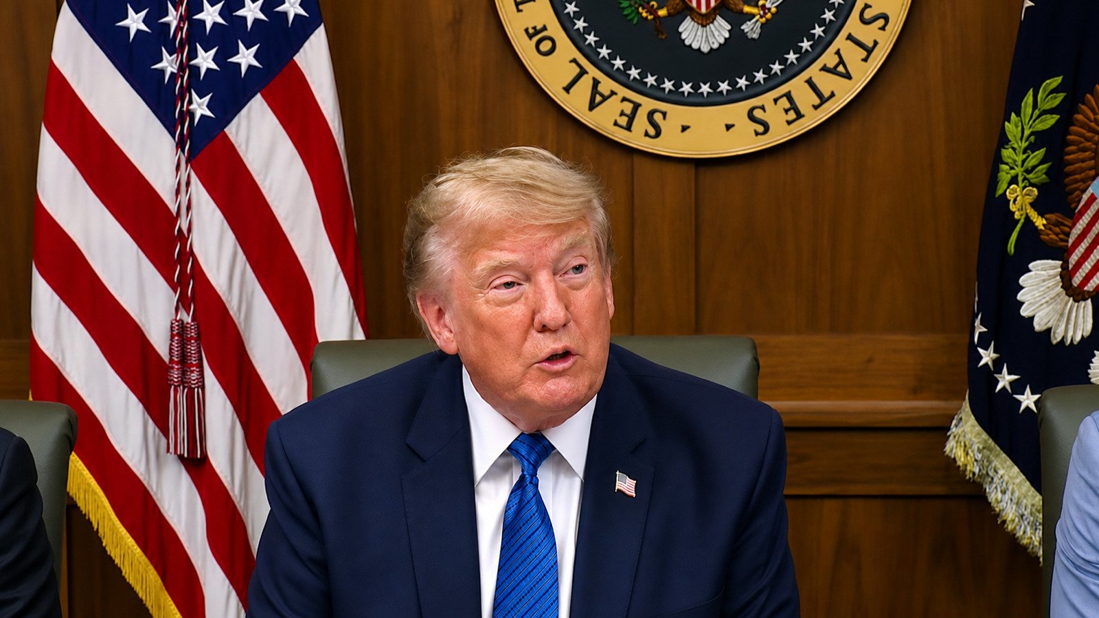President Trump speaking at the July 31, 2026 Cabinet meeting at Camp David