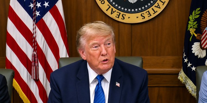 President Trump speaking at the July 31, 2026 Cabinet meeting at Camp David