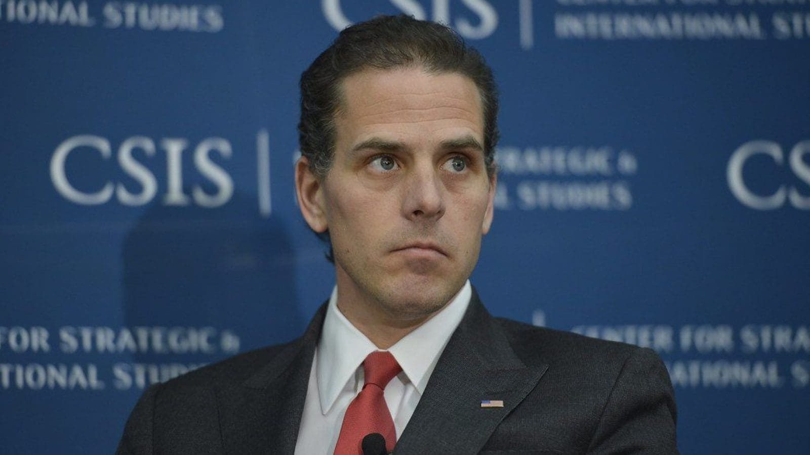 Hunter Biden sits during a Center for Strategic and International Studies discussion