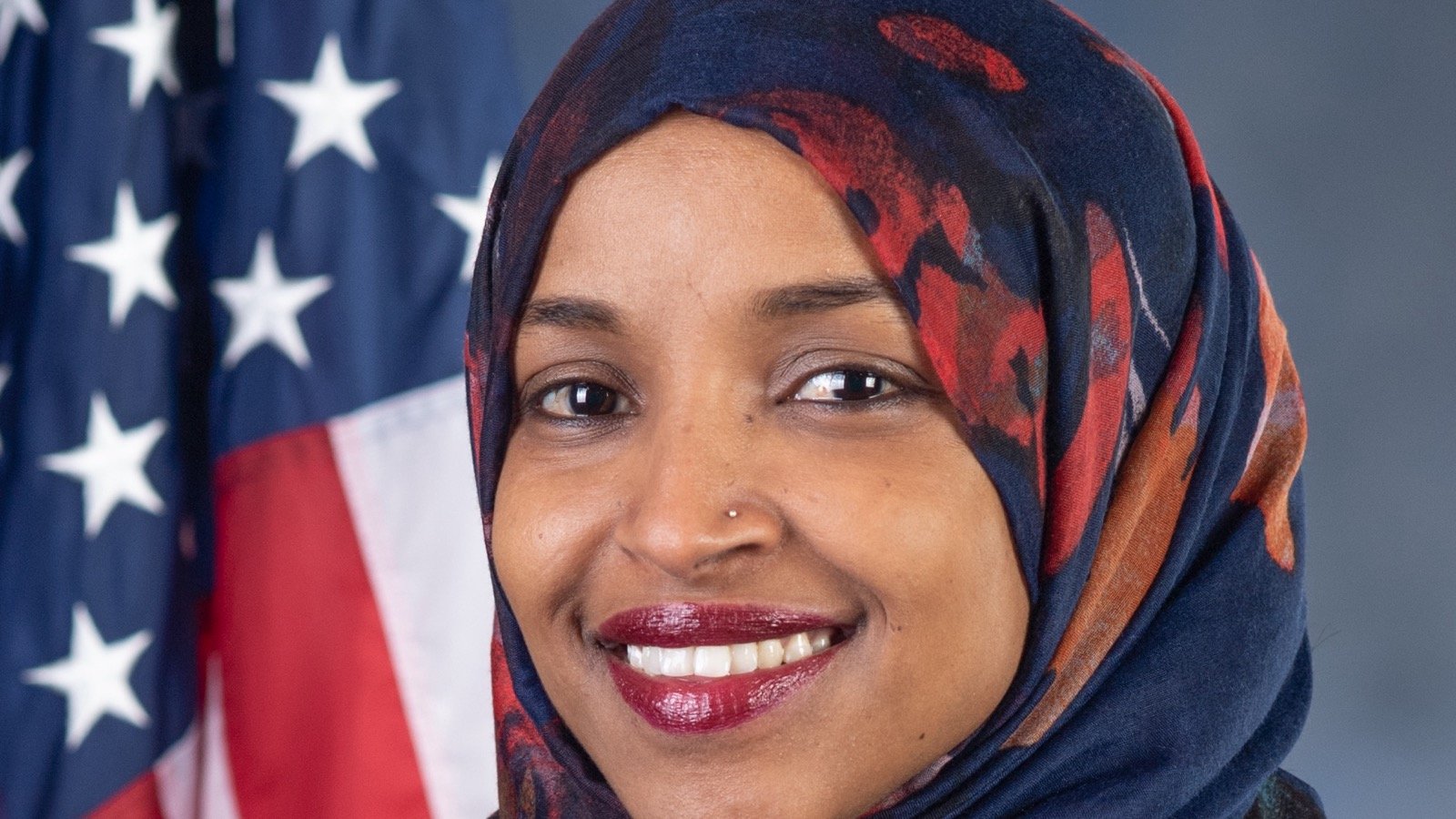 Rep. Ilhan Omar in her official congressional portrait