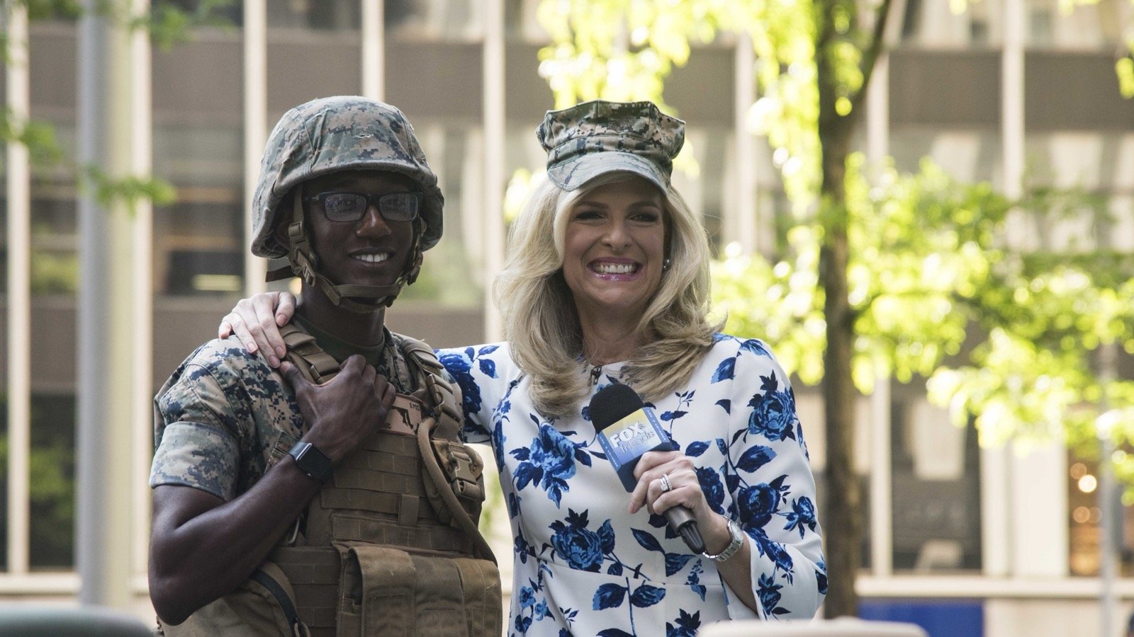 Janice Dean reporting for Fox and Friends during Fleet Week New York