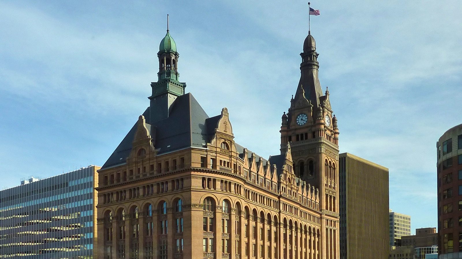 Milwaukee City Hall in downtown Milwaukee, Wisconsin