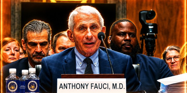 Anthony Fauci testifying at a congressional hearing
