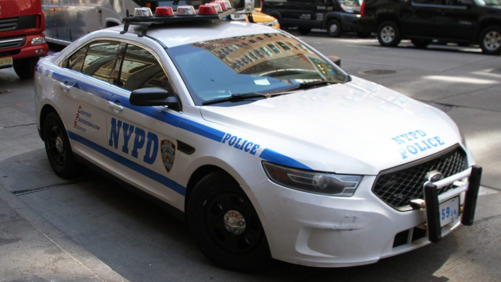 NYPD police vehicle parked on a New York City street
