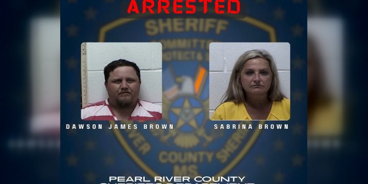 Official image released by the Pearl River County Sheriff's Department showing Dawson James Brown and Sabrina Brown.