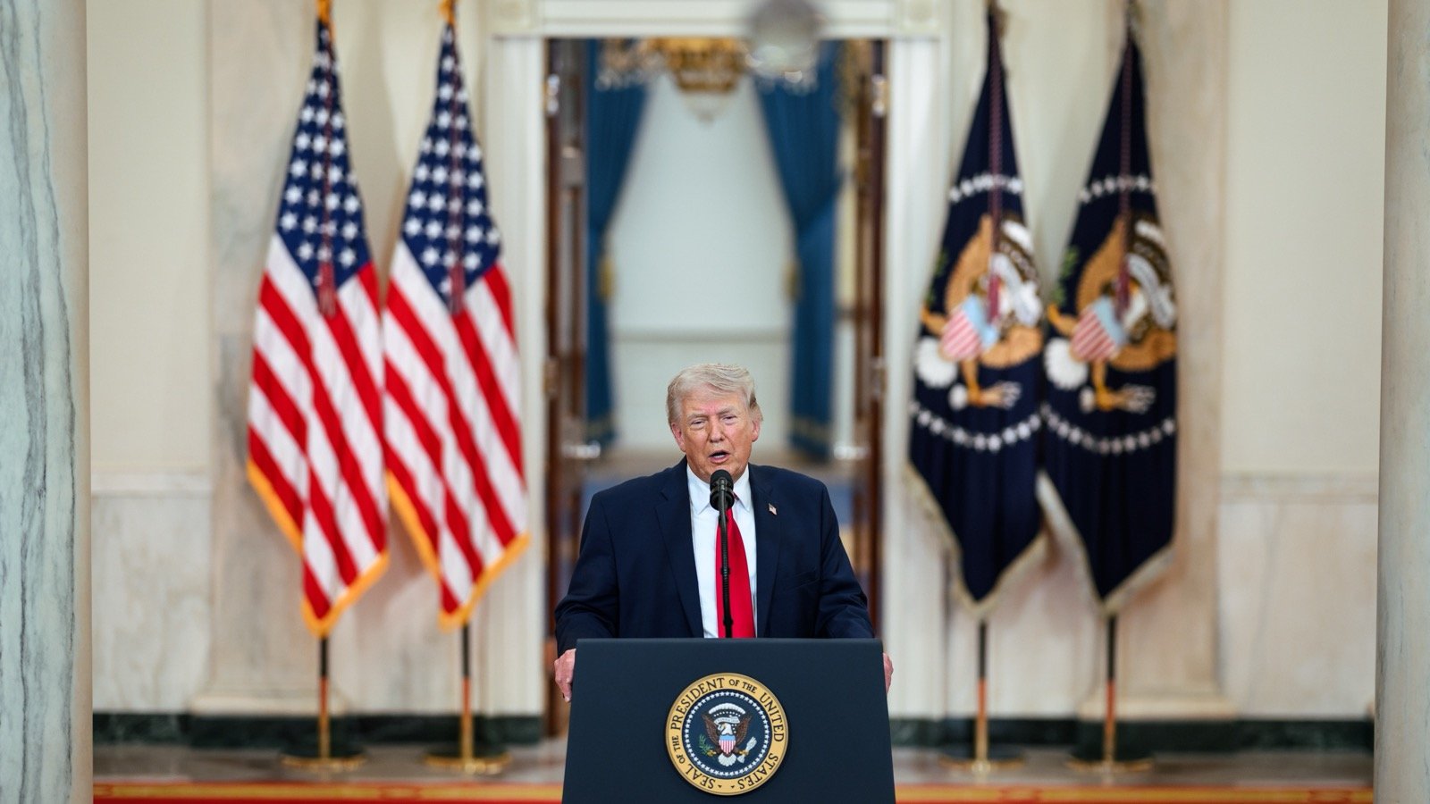 President Trump delivers an address to the nation from the White House