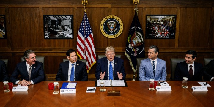 President Trump meets with Cabinet members at Camp David on July 31, 2026