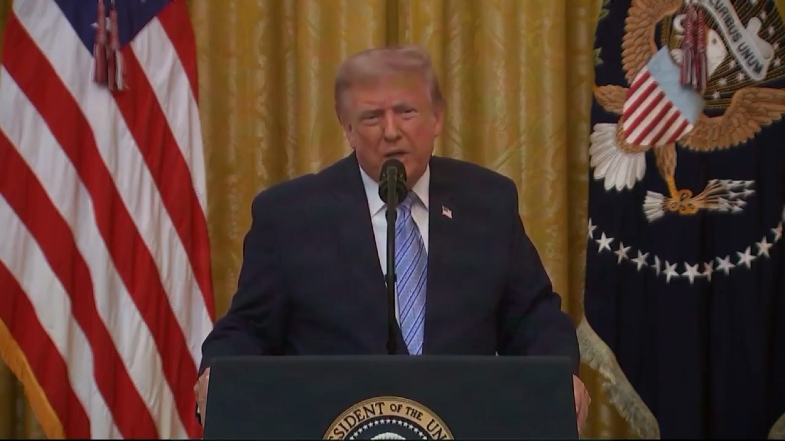 President Trump discusses newly declassified intelligence concerning Chinese acquisition of U.S. voter files during his July 16, 2026 address