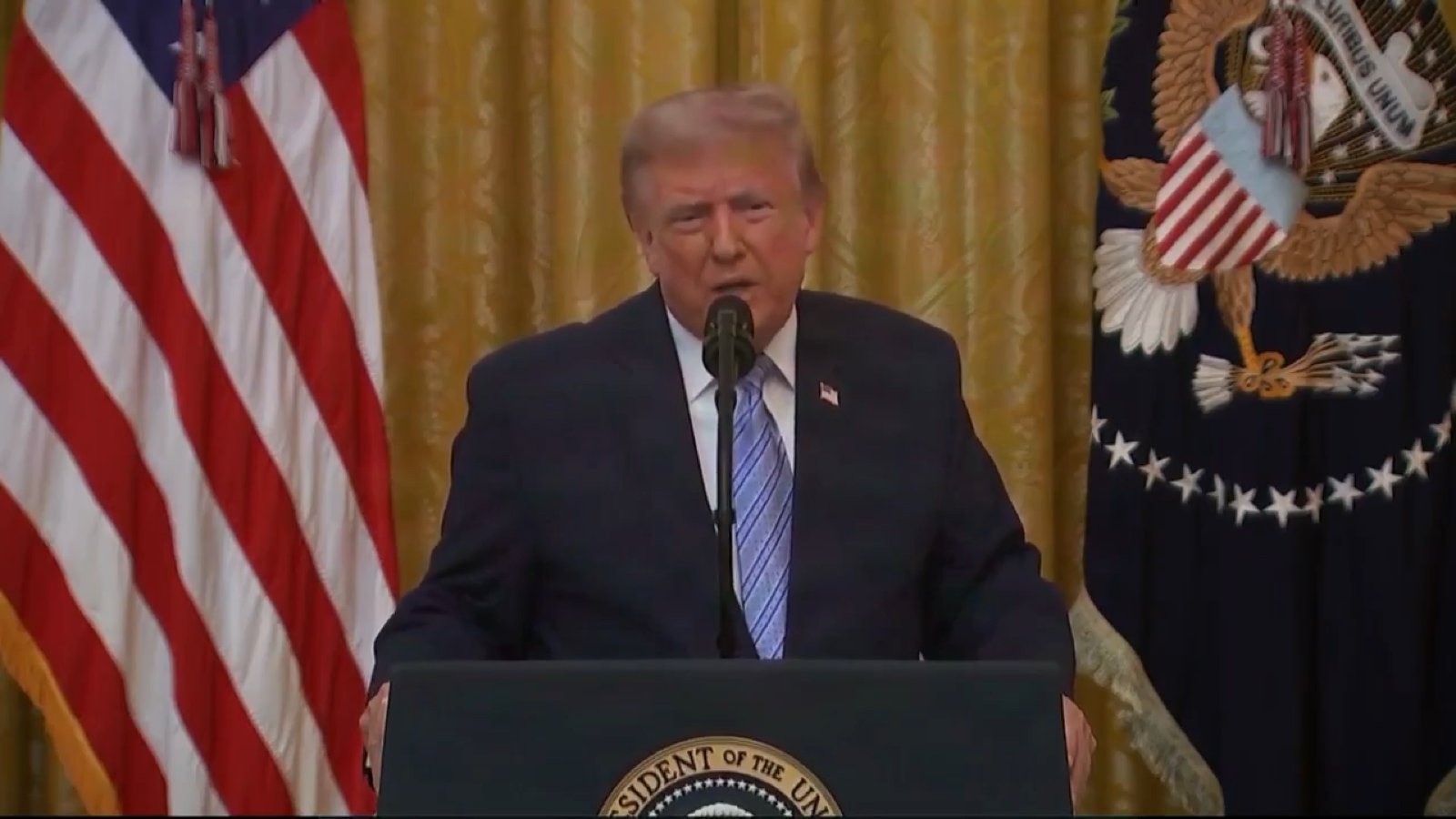 President Trump discusses newly declassified intelligence concerning Chinese acquisition of U.S. voter files during his July 16, 2026 address