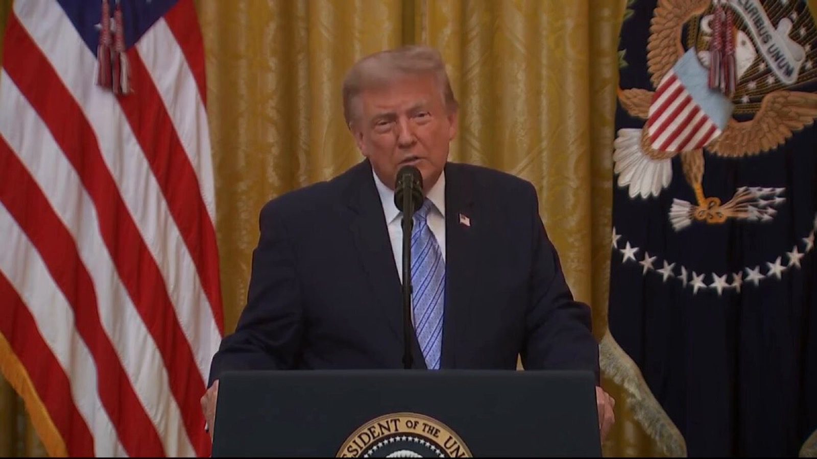 President Trump announces the declassification and release of election intelligence during his July 16, 2026 White House address