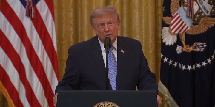 President Trump announces the declassification and release of election intelligence during his July 16, 2026 White House address