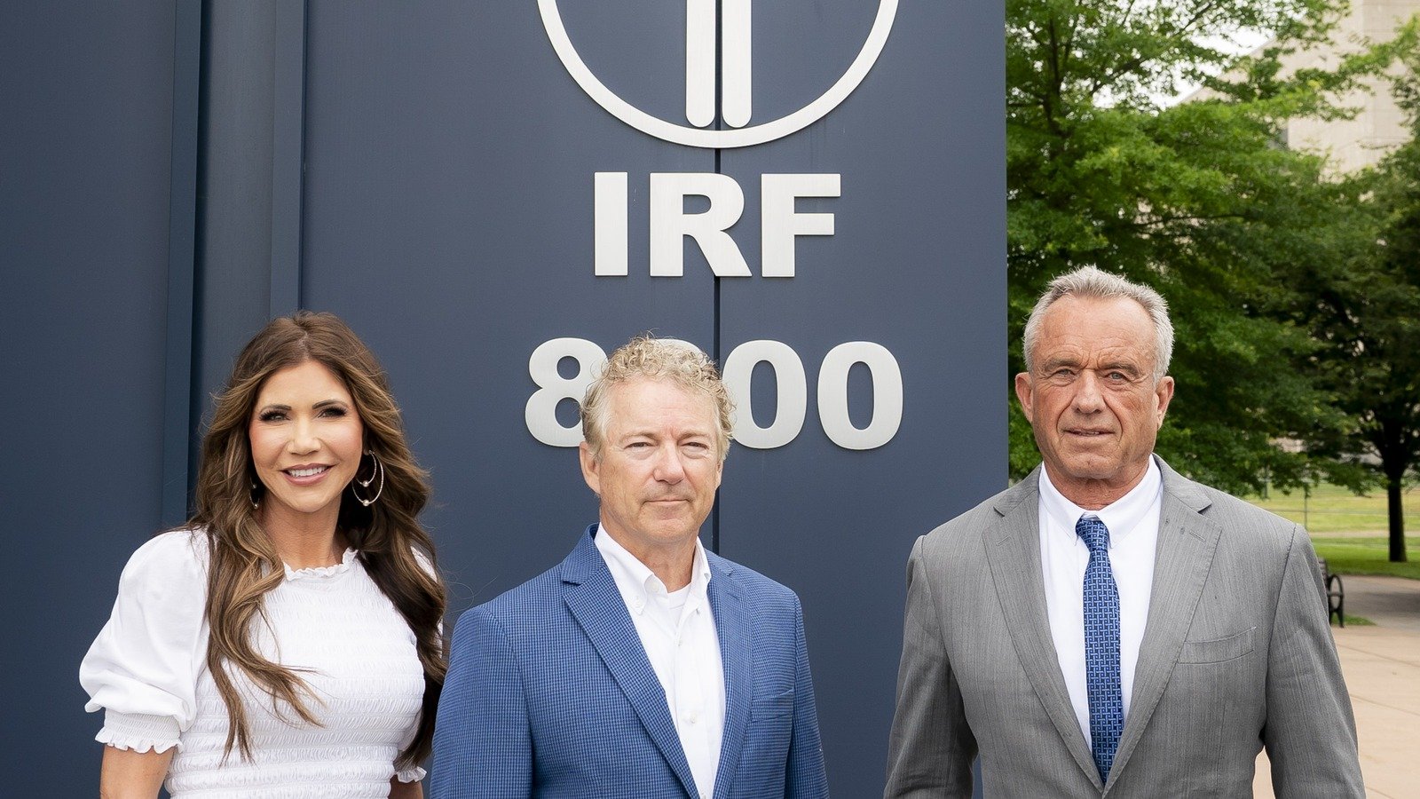 Senator Rand Paul with Kristi Noem and Robert F. Kennedy Jr. at a federal biodefense research facility