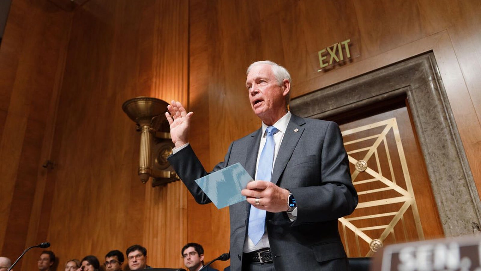 Sen. Ron Johnson speaking during a United States Senate hearing