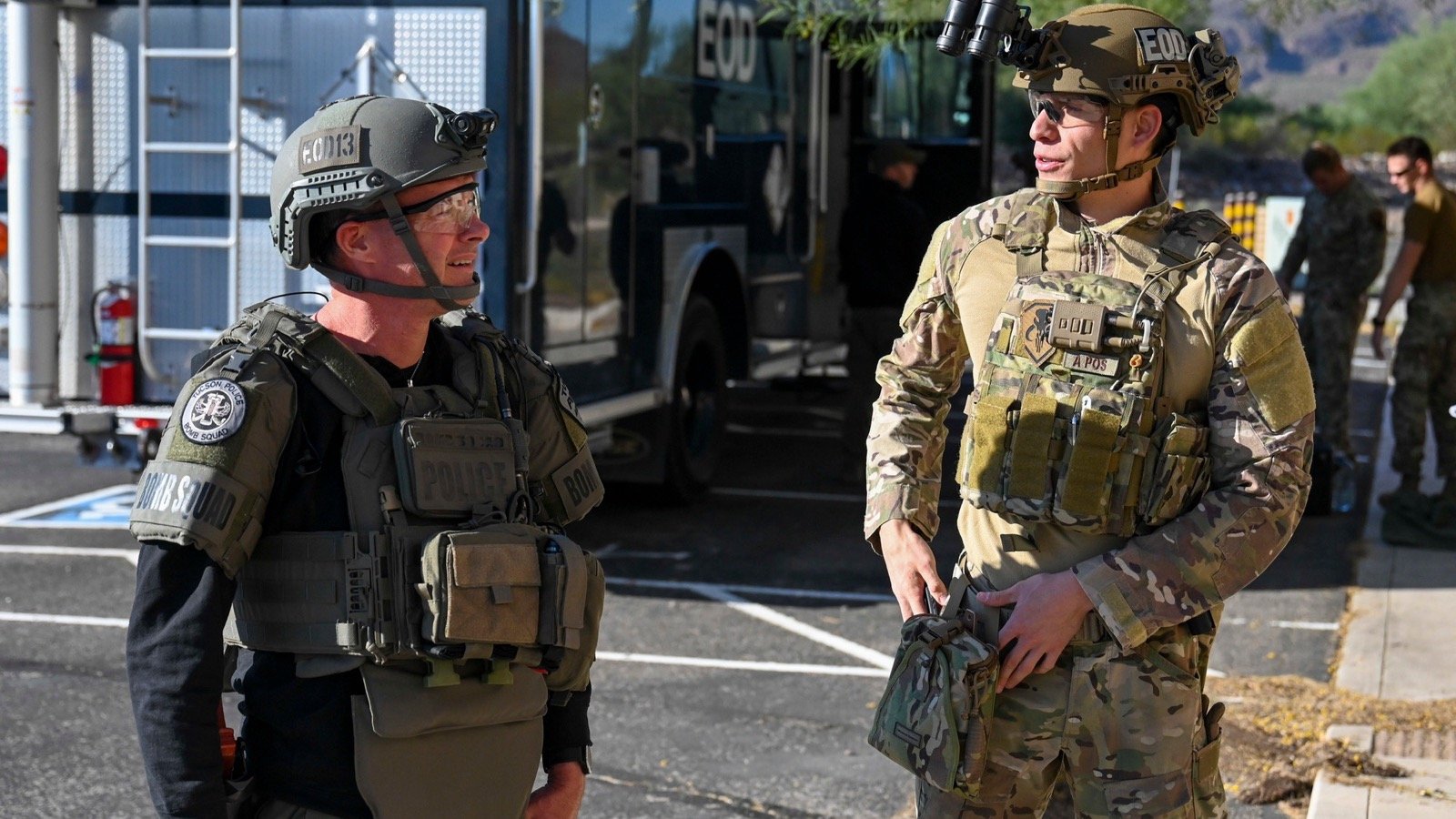 Tucson Police Officer Darren Williams during joint emergency training in Tucson in 2022