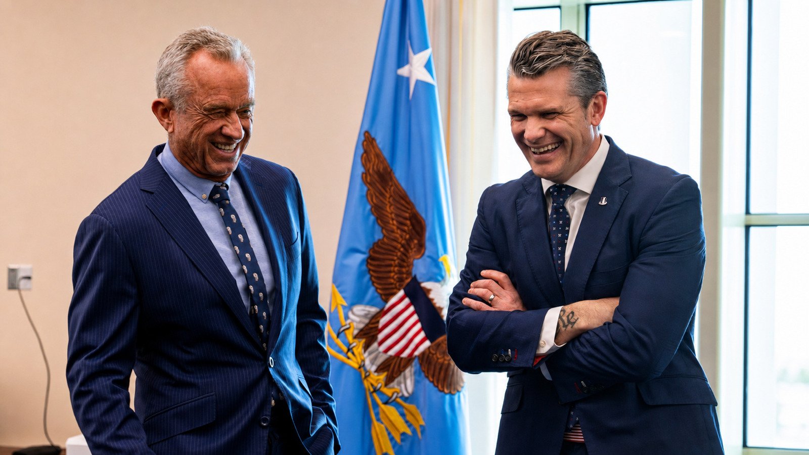 HHS Secretary Robert F. Kennedy Jr. with Defense Secretary Pete Hegseth at the Pentagon