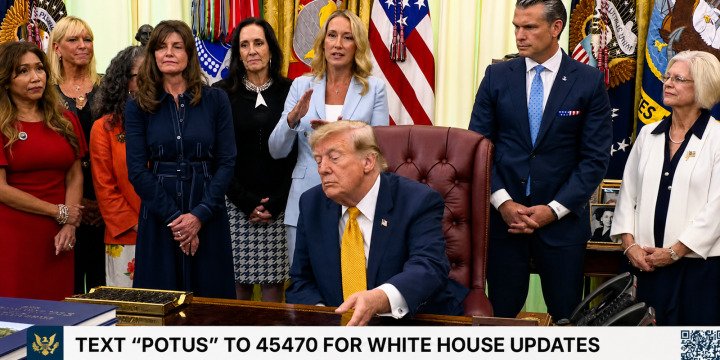 President Trump signs an executive order in the Oval Office on August 3, 2026
