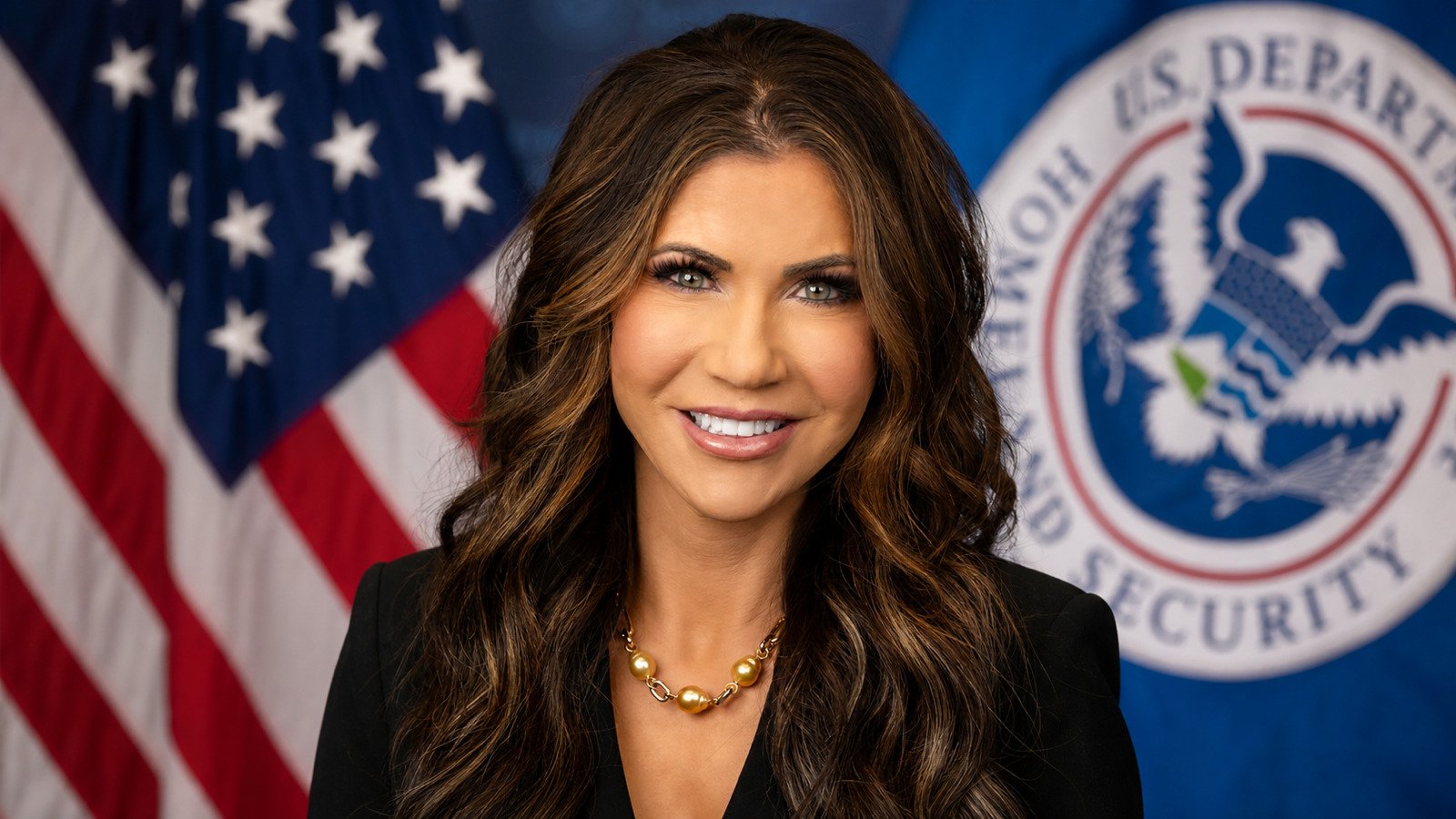 Kristi Noem in her official Department of Homeland Security portrait