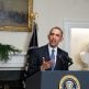 Former President Barack Obama speaking at a White House podium